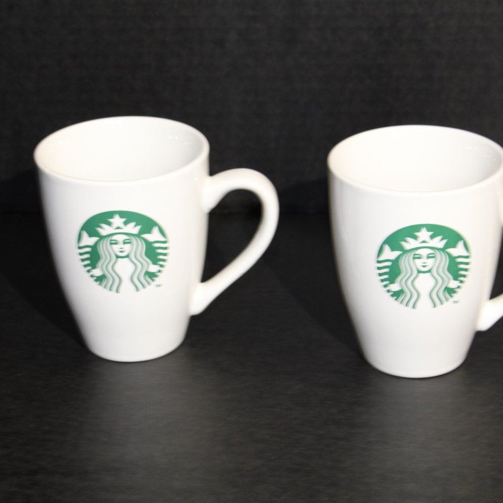 2 white Starbucks coffee Mugs *All Drink ware B1G1 - Picture 2 of 5